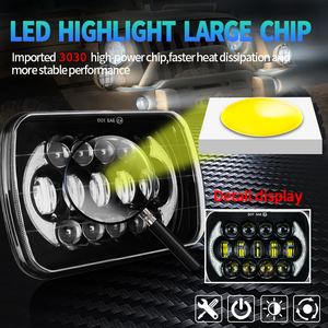 Faro Led de aluminio de alta calidad de 24V, 5x7 pulgadas, faro Led rectangular de 7 pulgadas, <span class=keywords><strong>coche</strong></span> 5x7 para Jeep Wrangler Harley - Product Image 4