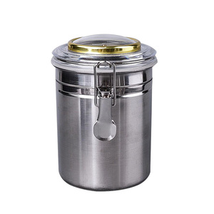 Stainless Steel <b>Storage</b> <b>Container</b> 12.5Cm Diameter Sealed Clip On Lid Coffee Tea Moisture Proof - Product Image 5