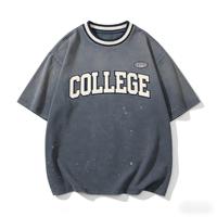 Fabricant de t-shirts streetwear OEM/ODM : T-shirt graphique vintage pour homme, effet délavé, coupe oversize