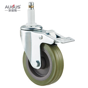 Geräuschlose 4 Zoll 3 Zoll TPR Lenkrolle 75 mm Schaft Lenkrolle für Reinigungsgeräte und Möbel - Product Image 2