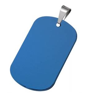 Marines <b>Id</b> <b>Tag</b> Aluminium Blue 50x30mm Military Style Dog <b>Tag</b> Pendant - Product Image 1