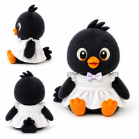 Peluche Canard Noir en Robe, Fabrication Directe d'Usine, Jouets en Peluche en Coton Super Doux de Haute Qualité pour Cadeaux