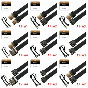 Câble plat souple <span class=keywords><strong>HDMI</strong></span> FPV FPC FFC <span class=keywords><strong>Femelle</strong></span> vers Mâle, adaptateur 90 degrés haut/bas, 10 cm, <span class=keywords><strong>cordon</strong></span> d'extension plat FPC, pas 20 broches - Product Image 1