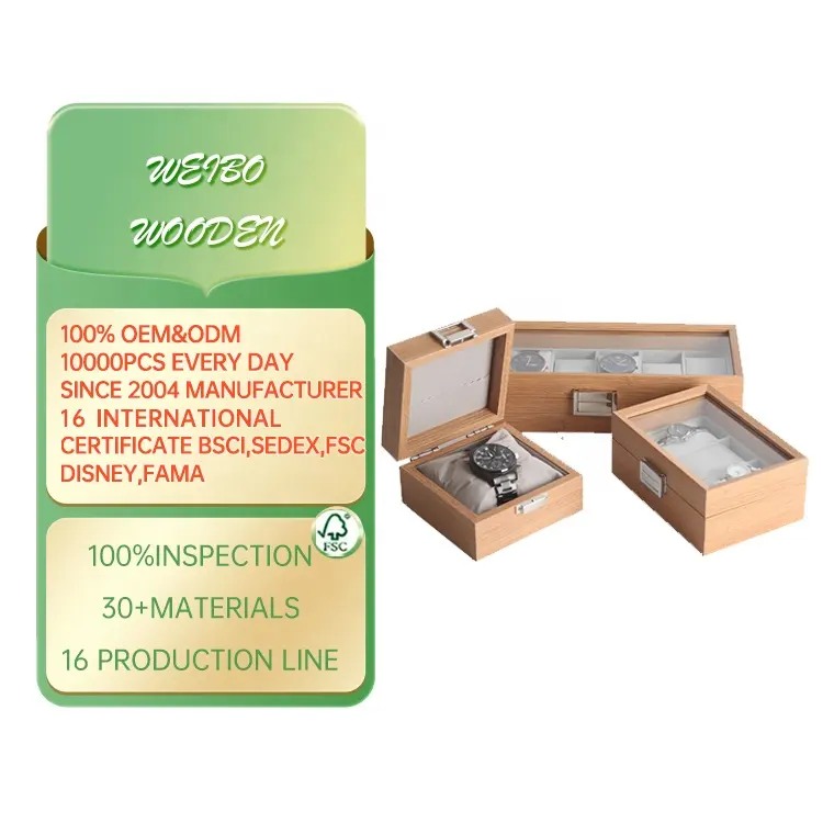 Gỗ Trang sức hiển thị trường hợp phụ kiện lưu trữ đồng hồ bằng gỗ hộp