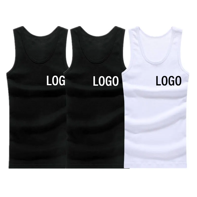 Factory Cheap Custom Logo muscle fit plain Tank Tops sleeveless workout 100% cotton tank top for men cutout