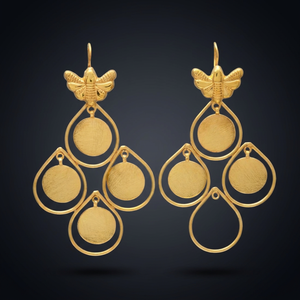 Pendientes de Gancho Clásicos Hechos a Mano en Latón con Diamante para Niños, Estilo Boho - Product Image 2