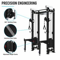 Équipement de musculation professionnel : Cadre d'entraînement à poulie fixe ultra-étroit 2-en-1, Machine Smith et Rack à squats pour exercices de fitness