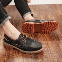 Chaussures bateau classiques haut de gamme en cuir pleine fleur à lacets, confortables, basses, antidérapantes, résistantes à l'abrasion, respirantes et désodorisantes