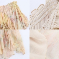 J12 Boutique Vêtements pour femmes, tenue de rue estivale, vêtements vintage, jupe longue maxi imprimée multicouche pour femmes