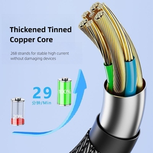 नई उन्नत 6a नायलॉन ब्रेएडेड 100w केबल <span class=keywords><strong>2</strong></span> में <span class=keywords><strong>3</strong></span> फास्ट चार्जिंग डेटा केबल हाई पावर चार्जर <span class=keywords><strong>2</strong></span> में <span class=keywords><strong>3</strong></span> फास्ट चार्जिंग केबल - Product Image 4