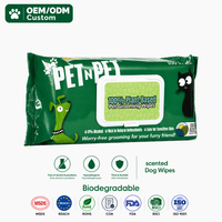 Lingettes pour chiens adultes en cellulose viscose, OEM, antibactériennes, désinfectantes pour pattes, bain de pieds, parfumées, marque privée, vente en gros, lingettes humides certifiées