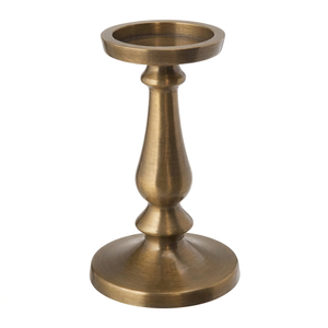 Support de bougie en métal vintage gravé sur mesure OEM - Fournisseur direct d'exportation de porte-bougies coniques en laiton à marque privée Moradabad - Product Image 1