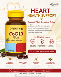 Cápsulas de Coenzima CoQ10 y Vitamina E de Marca Privada, Antioxidante Natural, Suplemento para el Bienestar Cardiovascular Celular - Product Image 2