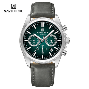 นาฬิกา NAVIFORCE รุ่น 8082L ใหม่ล่าสุด นาฬิกาควอตซ์โครโนกราฟลำลอง สายหนังแท้ นาฬิกาควอตซ์แท้สำหรับธุรกิจ - Product Image 5