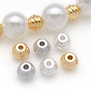 Copper Plated Gold Silver Round <b>Bead</b> 4x5mm Hole DIY Jewelry Accessory - Product Image 2