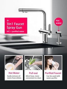 Grifo de agua fría y caliente, barra cepillada, tazón hecho a mano, arandela de taza, paso, lavabo de lavado individual 304 SS, armario para el hogar, fregadero de cocina - Product Image 5
