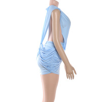 ZHEZHE Fashion 2026 – Robe Courte Élégante et Sexy pour Femme, Sans Manches, Col en V Profond, Découpes, Idéale pour les Soirées en Boîte de Nuit