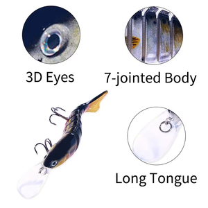 Señuelos de Pesca Huyo Sinking Wobblers de 7 Segmentos, Señuelos Articulados, Cebo Duro, Aparejos de Pesca para Isca Crankbait - Product Image 3