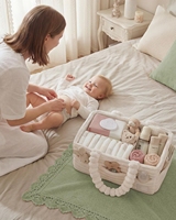 Organisateur de couches en flanelle, panier portable pour bébé avec séparateurs amovibles, cadeau pour baby shower, organisateur de chambre d'enfant, rangement