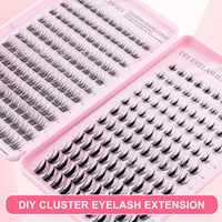 Faux cils en cheveux synthétiques sans adhésif, vente en gros transfrontalière, lot en vrac, adaptés aux débutants, pose facile, plateau rose