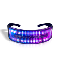 Nouveau style de lunettes à écran LED contrôlées par l'application lunettes à lumière LED rechargeables USB
