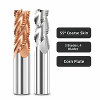 Fraise à dégrossir en carbure monobloc HRC55, 3 ou 4 dents, profil en épi de maïs, revêtement CNC, fraise personnalisée