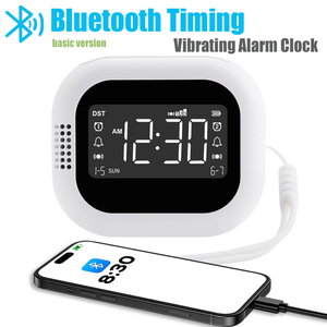 Wireless Vibrating Bed Shaker Alarm <strong>Clock</strong> Battery-Powered Hearing Impaired <strong>Clock</strong> with Time <strong>Sync</strong> Feature - Product Image 2