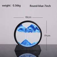 Offre Spéciale sable Art rond verre sabliers mer profonde paysage vert 3D coulant sable plastique peinture sablier lampe de Table