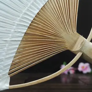 Hot sales promotion gifts business high quality and low price white paper gifts custom bamboo paddle fan on any festival