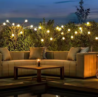 Solar Powered Firefly Swaying by Wind 8 LED Light Starburst RGB Cambiable Decorativo Romántico Césped Bombilla Lámpara para Boda Patio