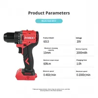 Perceuse pistolet multi-puissance à batterie au lithium 6013 rouge Tournevis rechargeable haute puissance industriel à main