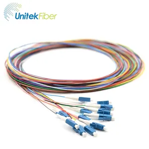 Fonte de fabricante 12 cores fibra óptica, 12 núcleo lc st fc sc upc singlemode pigtail fibra 0.9mm