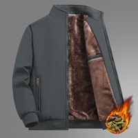 Blouson d'hiver pour homme, rembourré, doublé en polaire, épais, chaud, col montant, coupe-vent, uni, bleu marine, veste décontractée