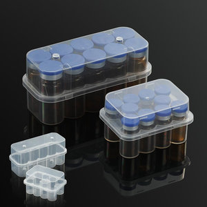 Boîte de rangement pour vaccins en poudre lyophilisée transparente en plastique PP de 3 ml à 20 ml, avec logo personnalisé, fabriquée au Guangdong, pour 2 à 10 flacons de 5 ml - Product Image 1