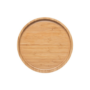 Plateau de service rond en bambou, plateau à thé et à fruits en bois massif, style simple pour salon, service à thé japonais, design minimaliste moderne - Product Image 1