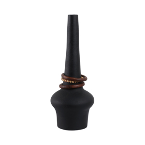 Vaso decorativo con perline in legno, vaso alto per fiori, centrotavola per la casa, comodino della camera da letto - Product Image 1