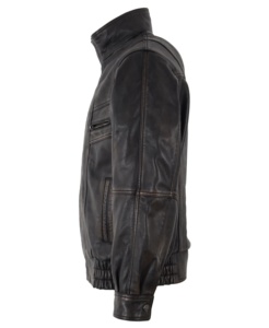 Custom 100% Genuine Black Rub Off Nappa Leather <b>Men</b>’s <b>Jacket</b> Premium Lining Private Label OEM/ODM Winter Statement Outerwear - Product Image 2