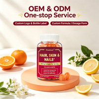 Complément alimentaire en gommes à la biotine 2500 mcg et au collagène 100 mg de marque privée avec vitamines C/E pour des cheveux magnifiques, une peau éclatante et des ongles sains