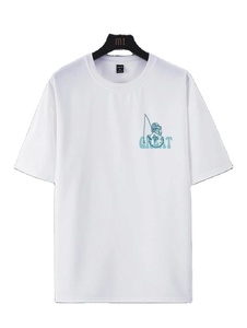 <span class=keywords><strong>Camiseta</strong></span> informal de verano de algodón pesado con cuello redondo, logotipo de transferencia personalizado, hombros caídos, Media manga, camisetas blancas de gran tamaño para hombres - Product Image 2