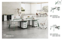 Bureau d'ordinateur de direction moderne de luxe, mobilier de travail modulaire avec tiroirs verrouillables pour PC