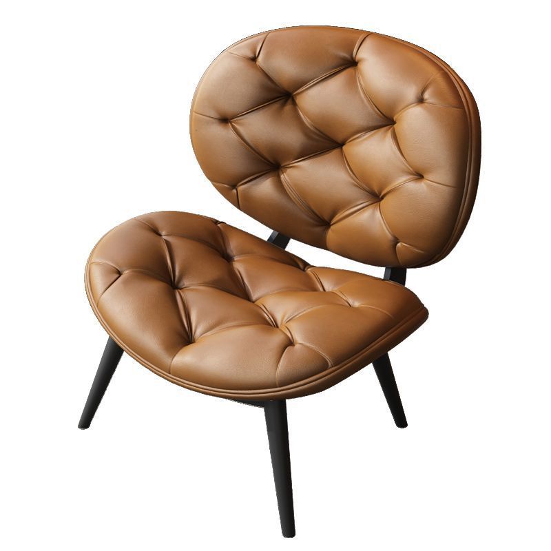 Chaise de villa en cuir marron