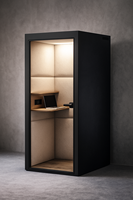 Cabine téléphonique individuelle moderne avec structure métallique pour l'intimité acoustique en intérieur dans les immeubles de bureaux et les entrepôts