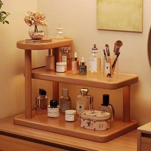 <b>Solid</b> <b>Wood</b> Cosmetic Shelf 3 Tier Makeup Organizer Storage Rack For Perfume Lipstick Jewelry Desktop <b>Dressing</b> <b>Table</b> - Product Image 1