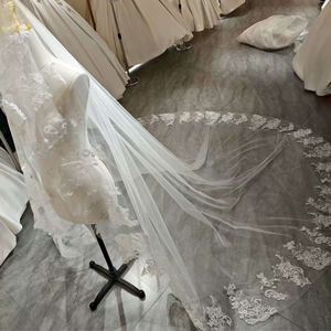 2026 Velo de Novia Personalizado de Alta Calidad Elegante Blanco Bordado a Mano - Product Image 3