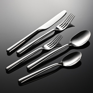 Ensemble de couverts <span class=keywords><strong>en</strong></span> acier inoxydable 430, finition mate <span class=keywords><strong>argent</strong></span>ée, <span class=keywords><strong>couteau</strong></span> et fourchette, pour mariages, buffets, restaurants, hôtels, qualité supérieure - Product Image 2