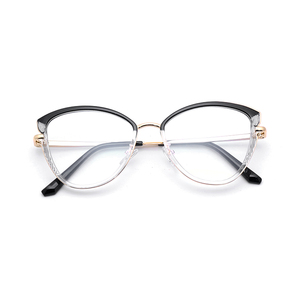 <span class=keywords><strong>Gafas</strong></span> bicolor con bloqueo de luz azul para mujer, anteojos con montura óptica, Anti Ojo de gato, a la moda - Product Image 4