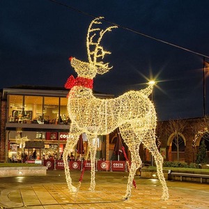 2024 <strong>Outdoor</strong> Large 3D Santa Sleigh Christmas <strong>Reindeer</strong> with Led <strong>Lights</strong> for Street Decoration,3d <strong>Outdoor</strong> <strong>Light</strong> <strong>up</strong> Deer - Product Image 1