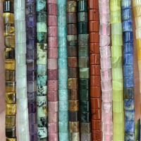 Perles entretoises 4*4 en gros - Coquille nacrée teinte rose, violet, bleu, gris, forme irrégulière, pierre naturelle pour bijoux DIY