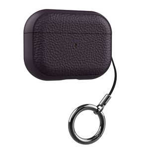 Convient pour l'étui des AirPods de 4e génération, cuir simple à motif de litchi avec anneau de suspension, étui de protection complet anti-chute - Product Image 6