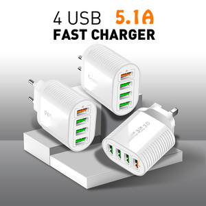 5V 2.4A 5.1A 4USB điện thoại di động sạc QC3.0 du lịch đa cổng EU chúng tôi anh plugr nhanh chóng sạc tường sạc - Product Image 2
